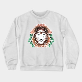 Lion Head with Oak Leaves Crewneck Sweatshirt